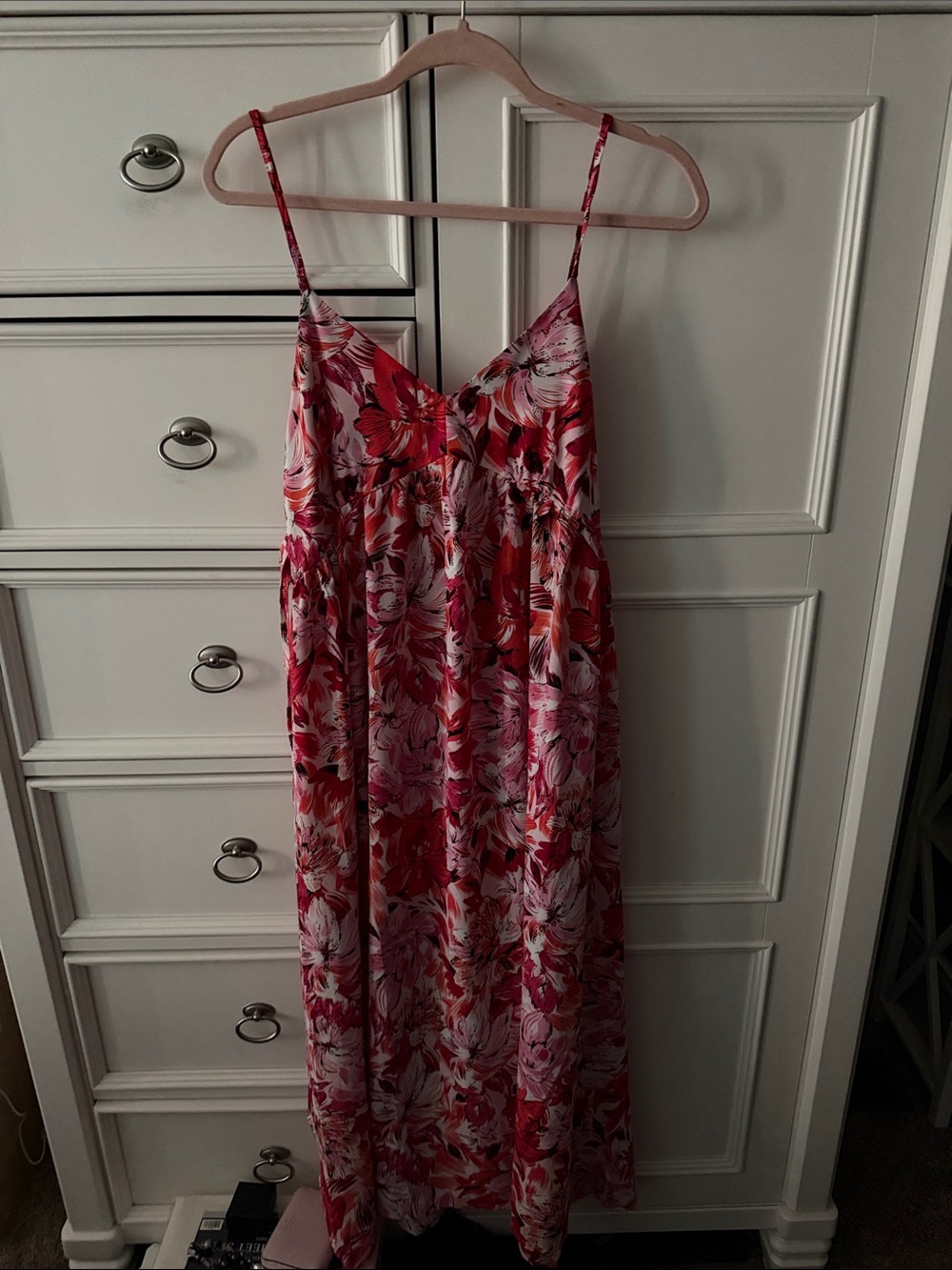 Floral Pink and Orange Maxi Sundress